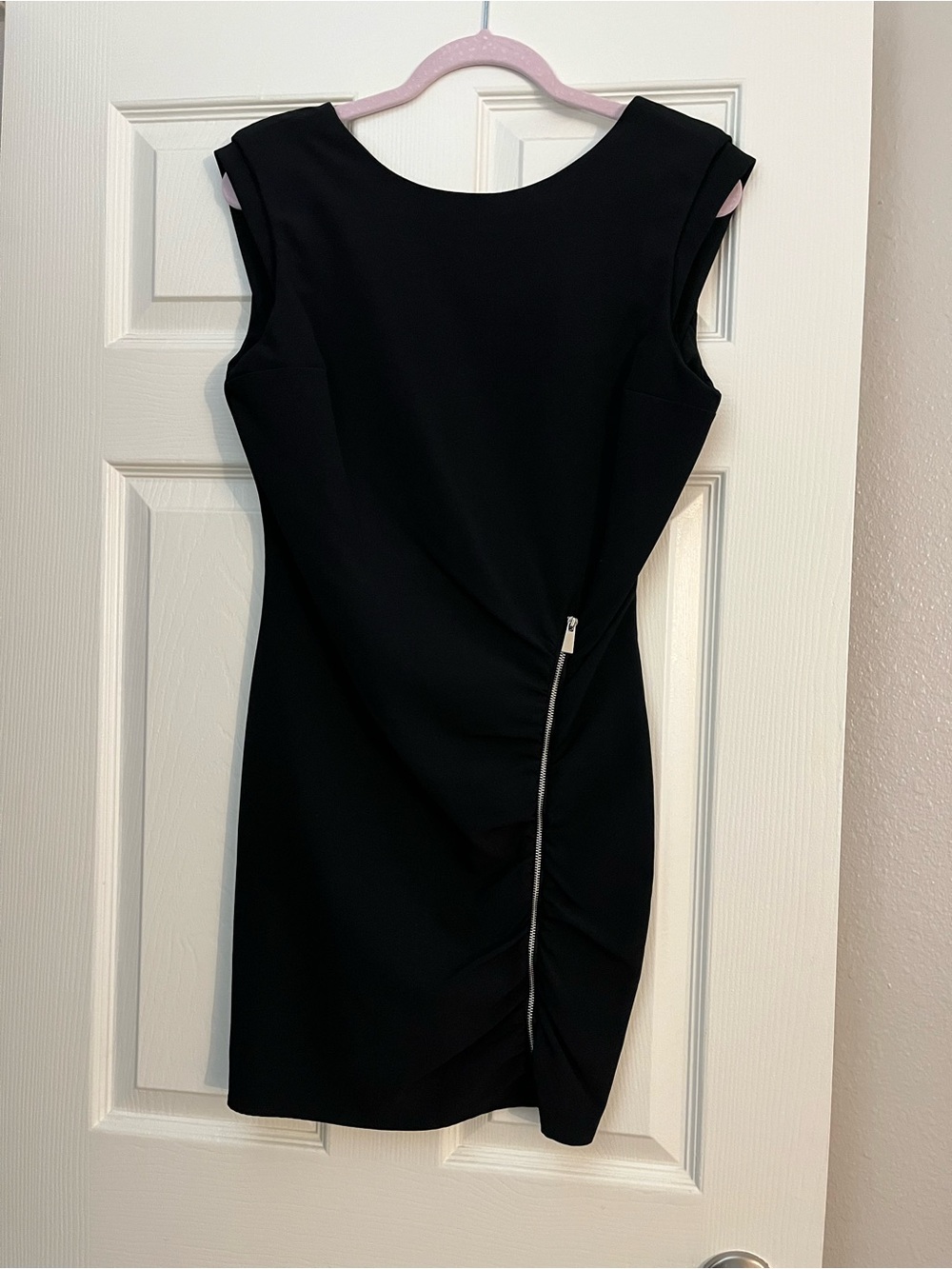 Zara Black Mini Dress with Asymmetrical Zip